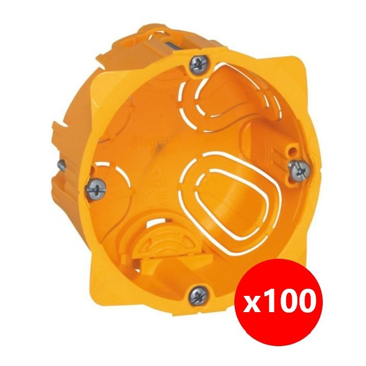 Legrand Batibox - LOT de 100 Boîtes d'encastrement 1 poste - Prof. 40 - 080041 x100