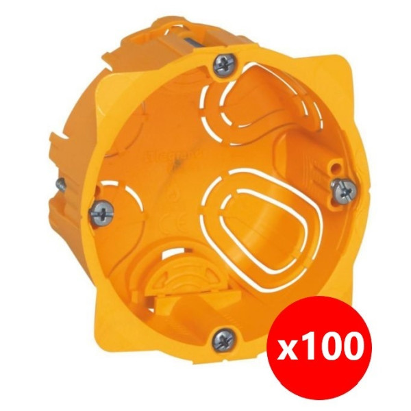 Legrand Batibox - LOT de 100 Boîtes d'encastrement 1 poste - Prof. 40 - 080041 x100