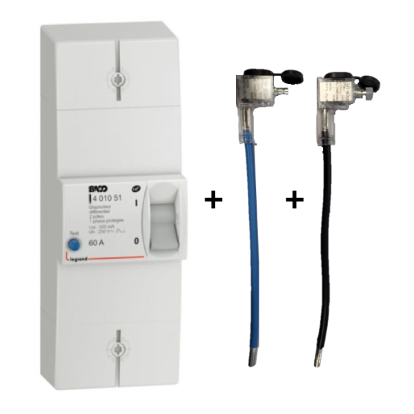 Legrand - Disjoncteur de branchement EDF 60A instantané + Embout EDF 60A 16mm2 - Réf. : 401051+embout