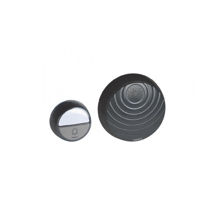 Legrand - Kit Carillon sans fil Confort - à Piles - Anthracite - Réf : 094253
