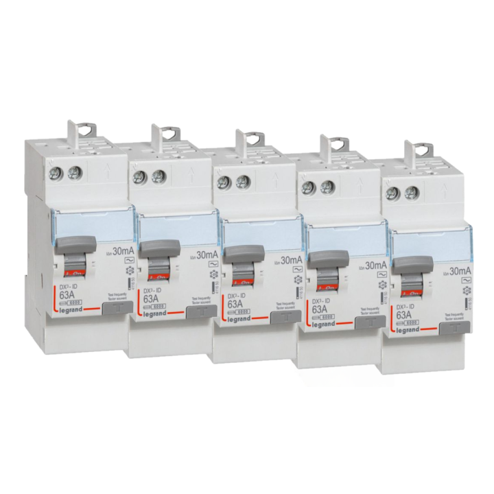 LEGRAND - LOT de 5 inter différentiels DX3 - ID 2x63A - 30mA AC - Réf. : 411650 x 5