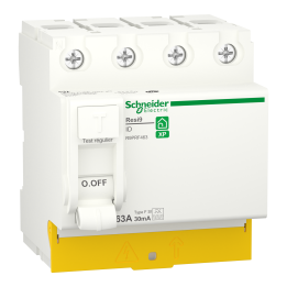 Schneider - Resi9 XP - Interrupteur Différentiel - 4P - 63A - 30mA - Type FSI - Peignable - Réf : R9PRF463