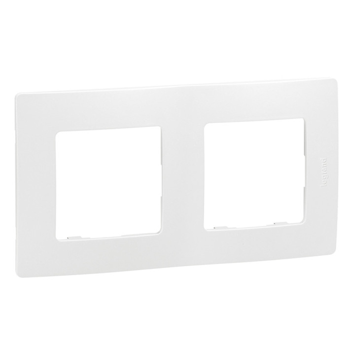 Legrand Niloé - Plaque double - 2 Postes - Blanc - Réf : 665002