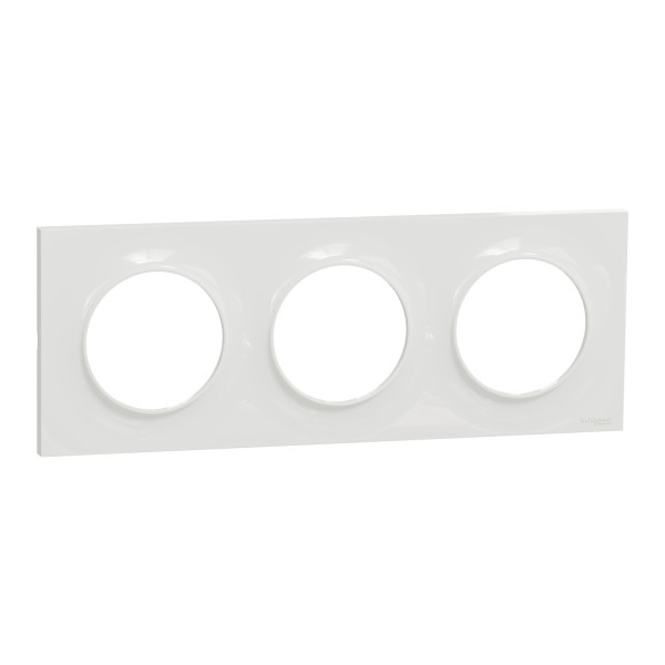 Schneider - Odace 2011 - Styl - LOT de 5 Plaques 3 postes - Entraxe 71 mm - Blanc - Ref. : S520706x5