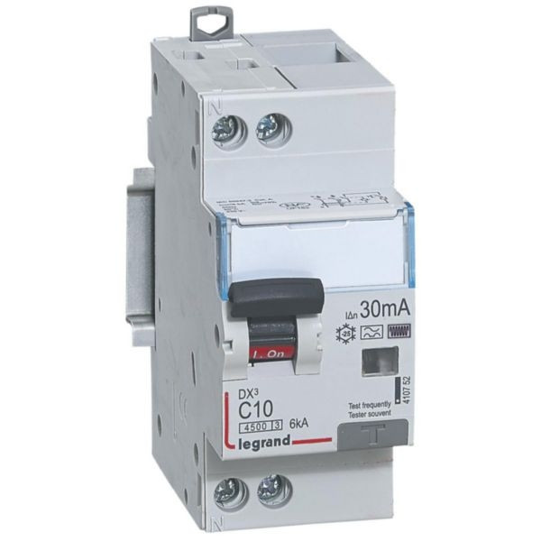 LEGRAND - Disjoncteur Différentiel DX3 P+N - 10A - 30mA - Type F -Réf : 410752