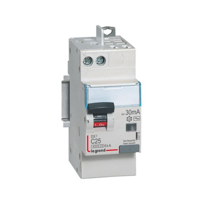 Legrand - Disjoncteur diff DX3 4500 - vis/auto - P+N 230V~ 25A -type AC - 30mA - Réf : 410719