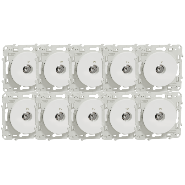 Schneider - Odace 2011 -Lot de 10 Prises TV simple - Blanc - Ref. : S520445x10