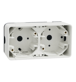 Schneider - Mureva Styl - Boîte 2 postes horizontale composable - en saillie - IP55 - IK08 - blanc - MUR39914