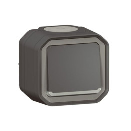Legrand - Plexo - Interrupteur ou Va-et-Vient - témoin - 10A - 250V - Anthracite - IP55/IK08 - Réf : 069721L