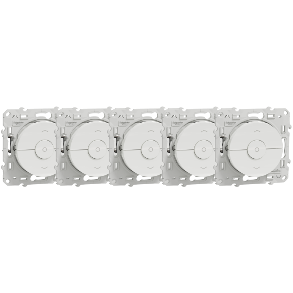 Schneider - Odace 2011 - LOT de 5 Interrupteurs volets-roulant montée/descente/stop - Blanc - Ref. : S520208x5