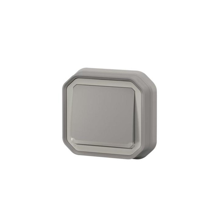 Legrand - Plexo L - Bouton poussoir - Encastré - Gris - Ref. : 069540L+069681L