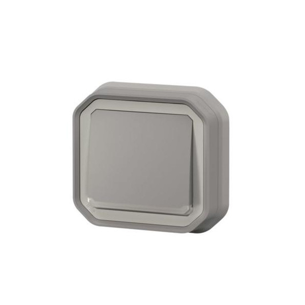 Legrand - Plexo L - Bouton poussoir - Encastré - Gris - Ref. : 069540L+069681L
