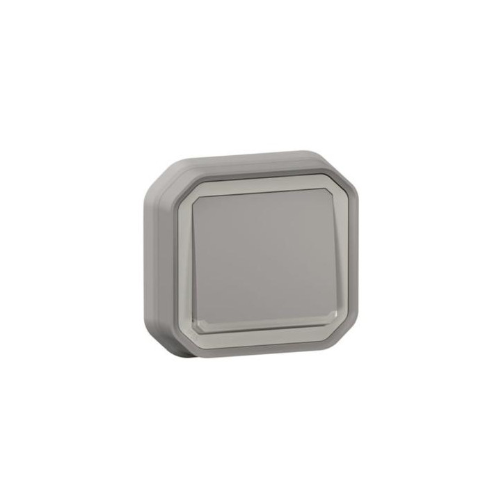 Legrand - Plexo L - Bouton poussoir - Encastré - Gris - Ref. : 069540L+069681L