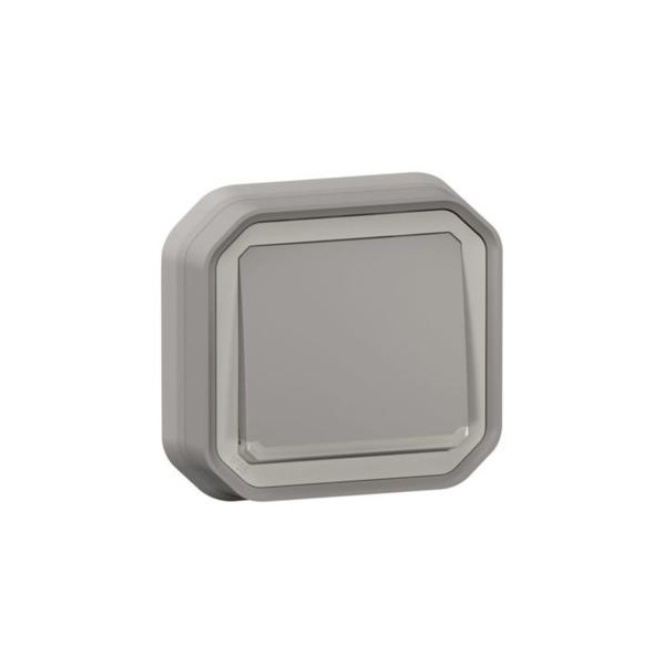 Legrand - Plexo L - Bouton poussoir - Encastré - Gris - Ref. : 069540L+069681L