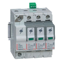 Legrand - Parafoudre  typeT1 + typeT2 Iimp 12,5kA/pôle - 4P - 4 modules - Réf : 412275