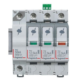 Legrand - Parafoudre  typeT1 + typeT2 Iimp 12,5kA/pôle - 4P - 4 modules - Réf : 412275
