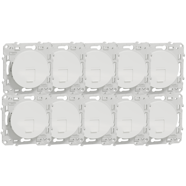 Schneider - Odace 2011 - LOT de 10 Prises RJ 45 cat 6 STP Grade 3 - Blanc - Ref. : S520476x10