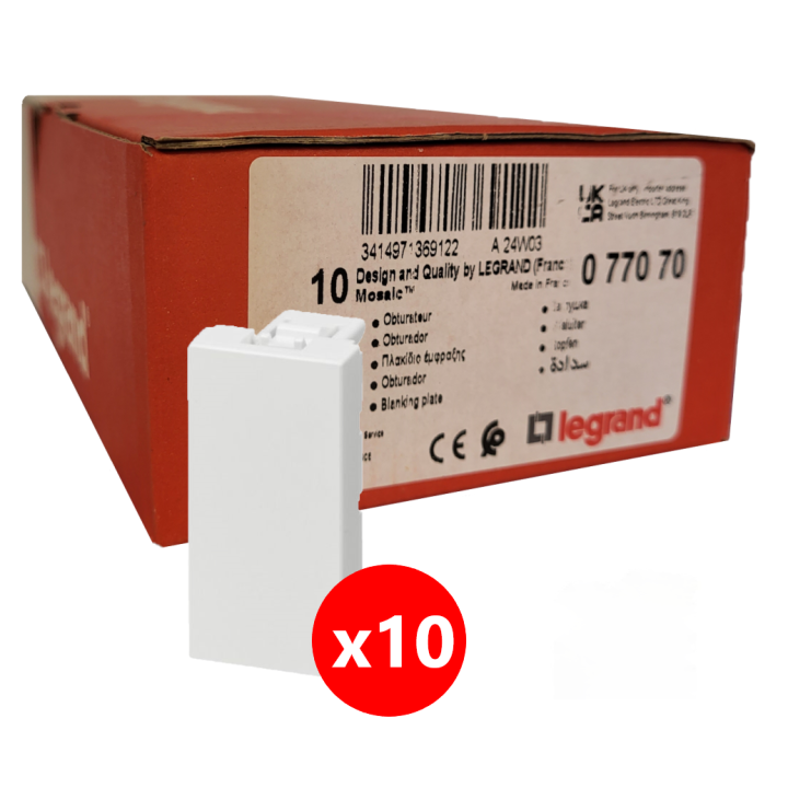 Legrand Mosaic - lot de 10 Obturateur 1 module - 077070x10