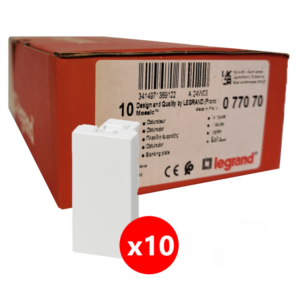 Legrand Mosaic - lot de 10 Obturateur 1 module - 077070x10