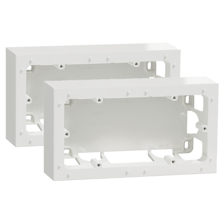 Schneider - Odace 2011 - Styl - Lot de 2 cadres saillie 2 postes - Blanc -Ref. : S520764x2