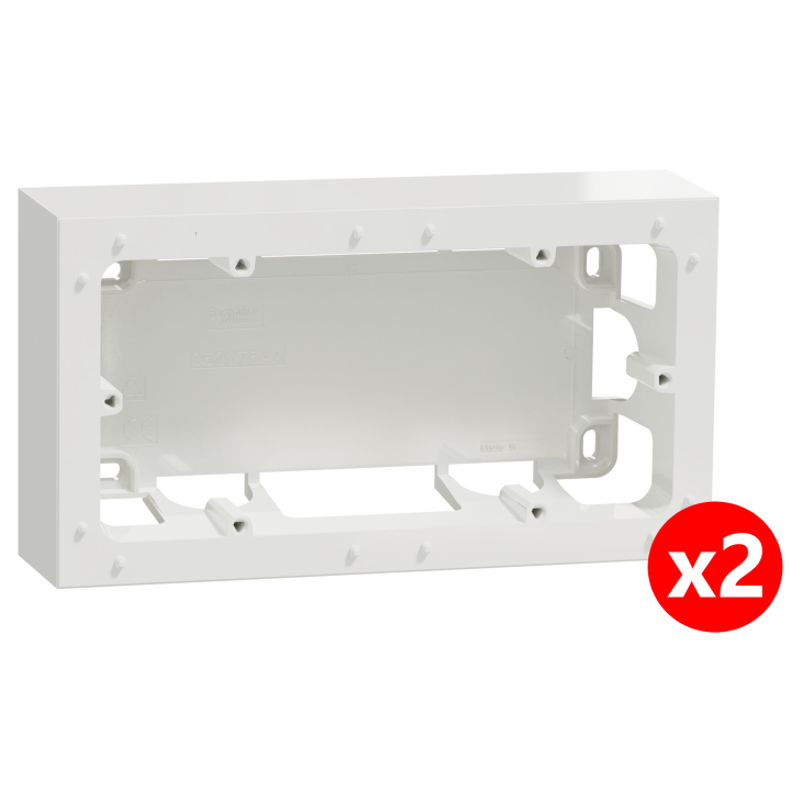 Schneider - Odace 2011 - Styl - Lot de 2 cadres saillie 2 postes - Blanc -Ref. : S520764x2