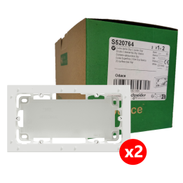 Schneider - Odace 2011 - Styl - Lot de 2 cadres saillie 2 postes - Blanc -Ref. : S520764x2