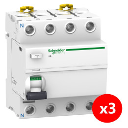 SCHNEIDER - Interrupteur Différentiel 4P - 63A - 30mA - AC - Réf. : A9R11463x3