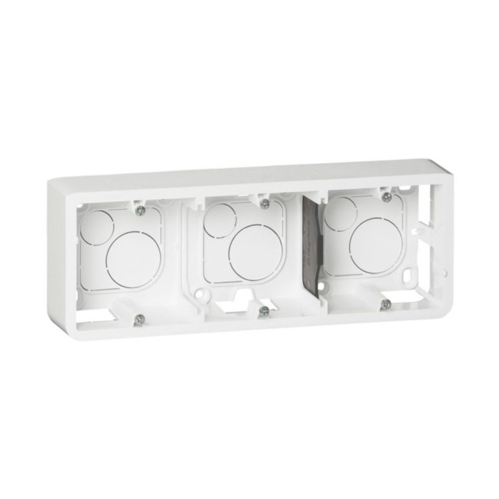 Legrand - Mosaic - Cadre saillie 3 postes - 3 x 2 modules - Horizontal - Blanc - réf : 080286