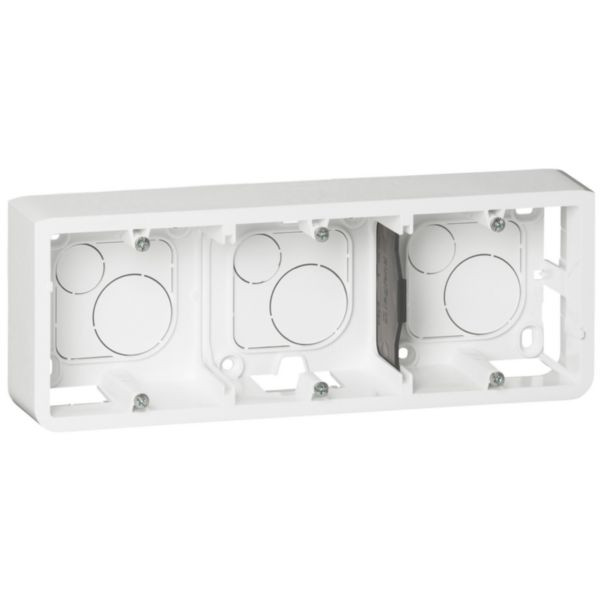 Legrand - Mosaic - Cadre saillie 3 postes - 3 x 2 modules - Horizontal - Blanc - réf : 080286