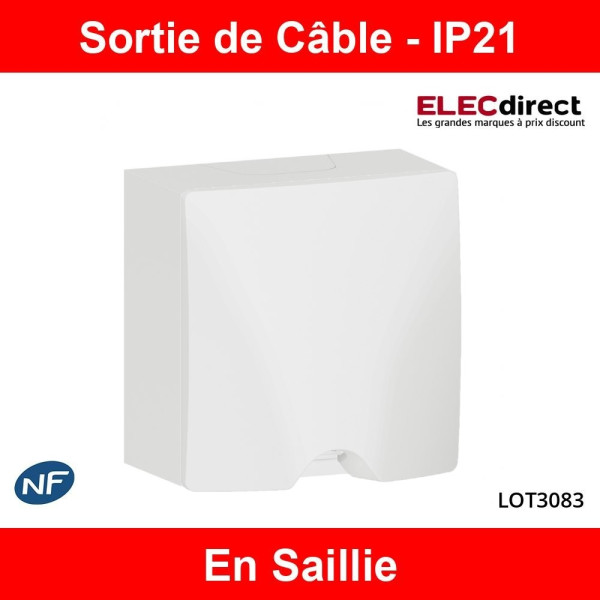 Legrand - Dooxie - Sortie de câble standard + Boite saillie 1 Poste - Blanc - Ref. : 600323 + 600041