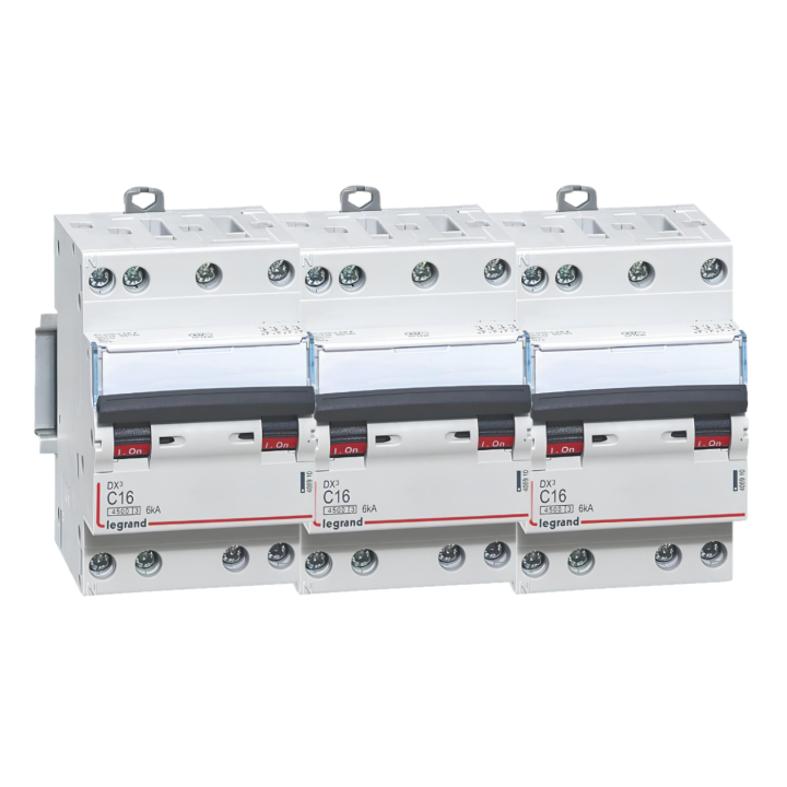 Legrand - Disjoncteur 4P DX3 - 16A - 6kA - courbe C - Réf. : 406910x3