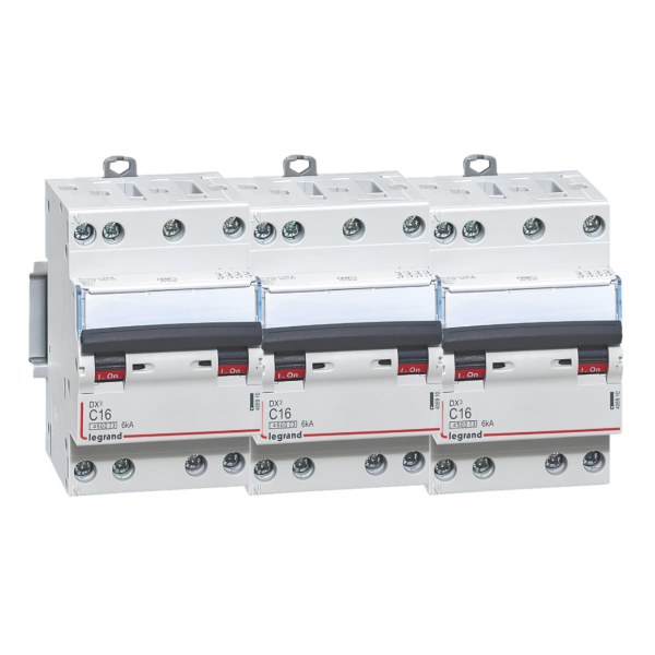 Legrand - Disjoncteur 4P DX3 - 16A - 6kA - courbe C - Réf. : 406910x3