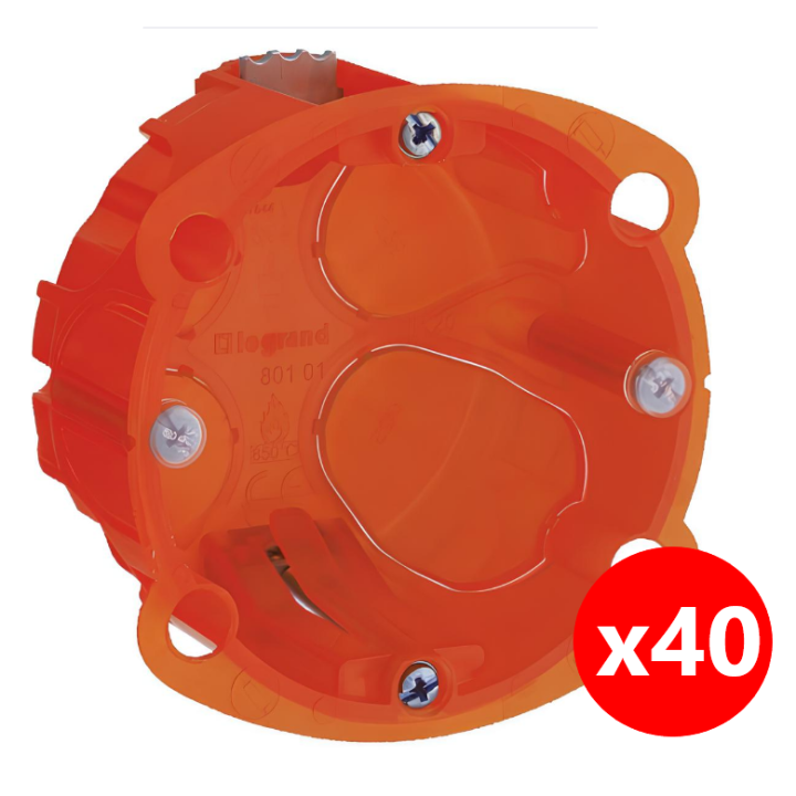 Legrand Batibox - LOT de 40 Boîte multimatériaux 1 poste profondeur 40 mm - 080101x40