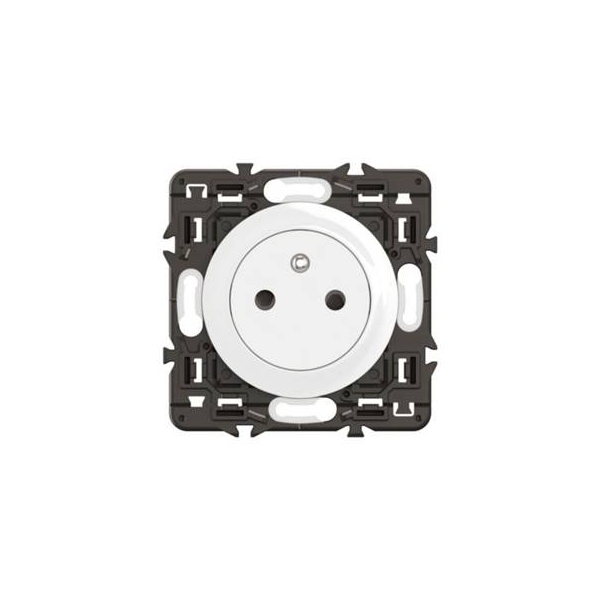 Legrand - Céliane 2024 - Prise électrique affleurante SANS PLAQUE blanc - 2P+T 16A - 1 poste - Réf : CX0111