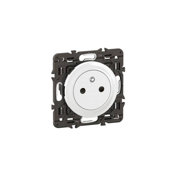 Legrand - Céliane 2024 - Prise électrique affleurante SANS PLAQUE blanc - 2P+T 16A - 1 poste - Réf : CX0111