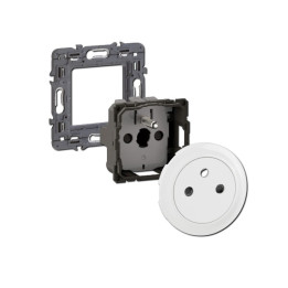 Legrand - Céliane 2024 - Prise électrique affleurante SANS PLAQUE blanc - 2P+T 16A - 1 poste - Réf : CX0111