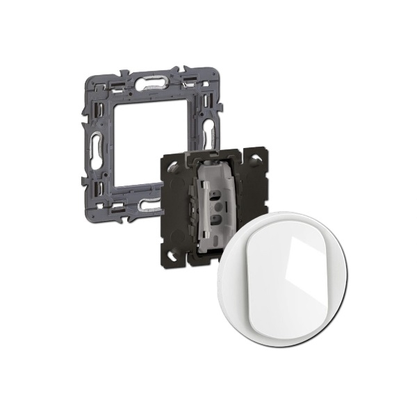 Legrand - Céliane 2024 - Bouton poussoir complet blanc - SANS PLAQUE - 1 poste - Réf : CX0031