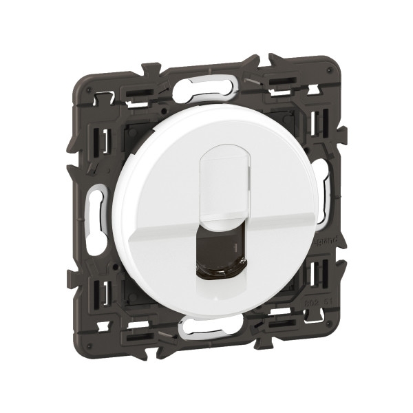 Legrand - Céliane 2024 - Prise RJ45 simple Cat.6 FTP complète blanche - SANS PLAQUE - 1 poste - Réf : CC0345