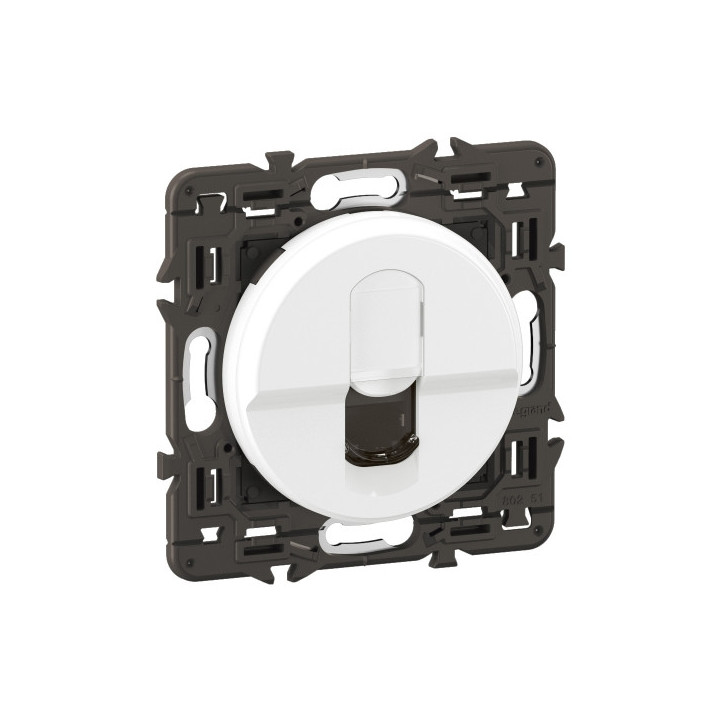 Legrand - Céliane 2024 - Prise RJ45 simple Cat.6 FTP complète blanche - SANS PLAQUE - 1 poste - Réf : CX0345