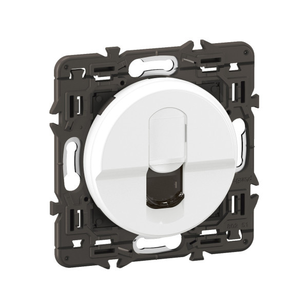 Legrand - Céliane 2024 - Prise RJ45 simple Cat.6 FTP complète blanche - SANS PLAQUE - 1 poste - Réf : CX0345