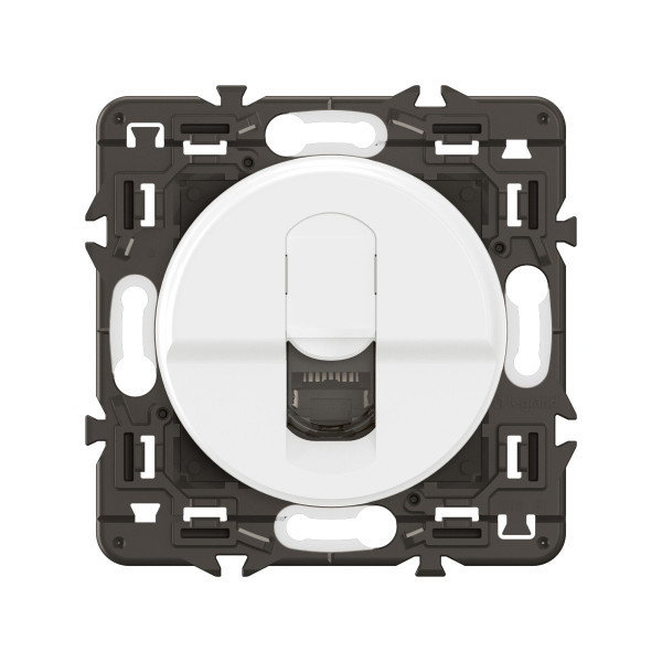 Legrand - Céliane 2024 - Prise RJ45 simple Cat.6 FTP complète blanche - SANS PLAQUE - 1 poste - Réf : CX0345