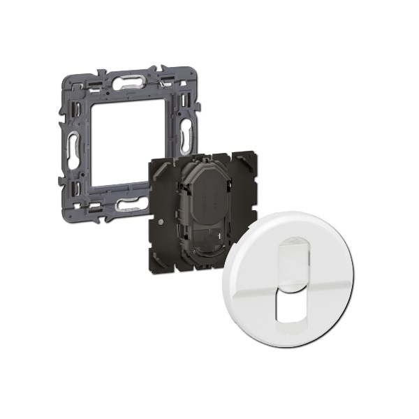 Legrand - Céliane 2024 - Prise RJ45 simple Cat.6 FTP complète blanche - SANS PLAQUE - 1 poste - Réf : CX0345