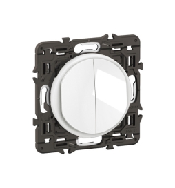 Legrand - Céliane 2024 - Double Interrupteur va-et-vient complet blanc - SANS PLAQUE - 1 poste - Réf : CX2001