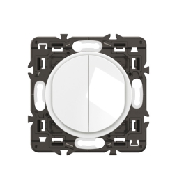 Legrand - Céliane 2024 - Double Interrupteur va-et-vient complet blanc - SANS PLAQUE - 1 poste - Réf : CX2001