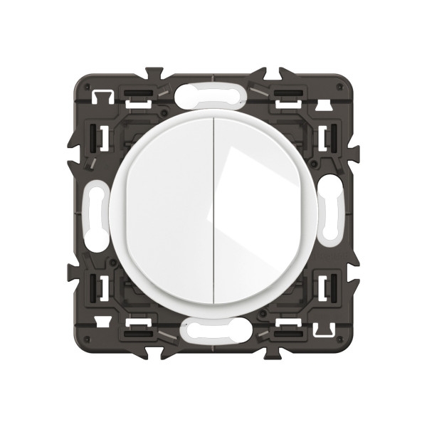 Legrand - Céliane 2024 - Double Interrupteur va-et-vient complet blanc - SANS PLAQUE - 1 poste - Réf : CX2001