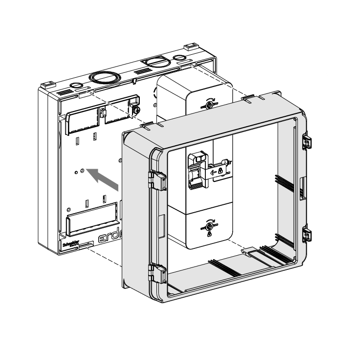 Schneider - Habillage + porte pour R9H13206 et R9H13416 - 13M - Réf : R9H13418