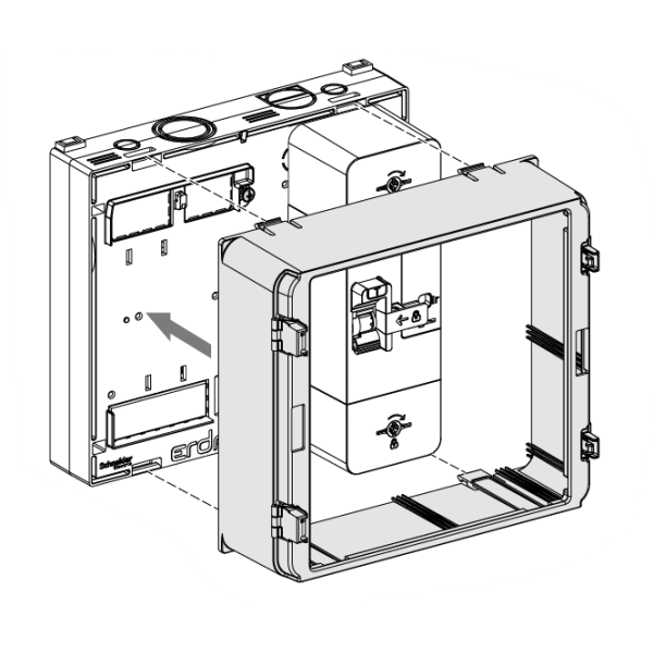 Schneider - Habillage + porte pour R9H13206 et R9H13416 - 13M - Réf : R9H13418