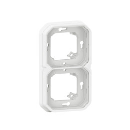 Legrand - Plexo L - Support plaque étanche - Encastré - 2 postes - Horizontal ou vertical - Blanc - Réf : 069694L