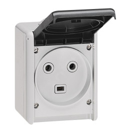 Legrand Plexo - Prise de courant 2P+T 32A - saillie - IP44/IK08 - 055872