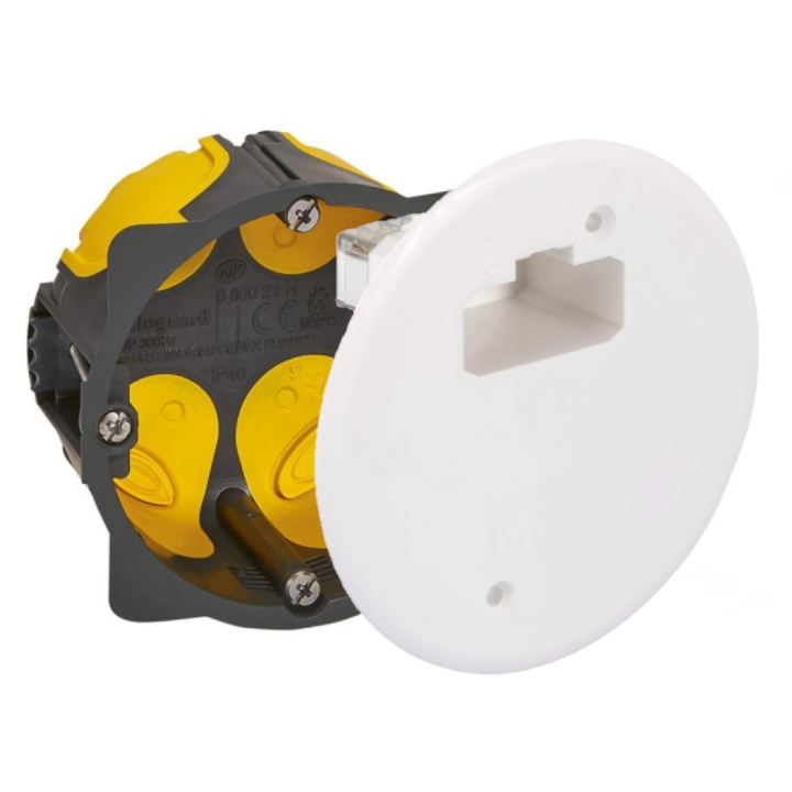 Legrand - LOT - Boîte d'encastrement 1 poste avec couvercle DCL - BBC - Profondeur 40mm - D.67mm - Réf : 080021L+53041